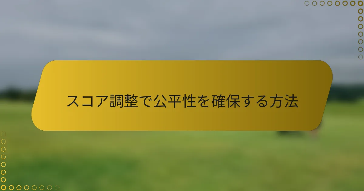 スコア調整で公平性を確保する方法